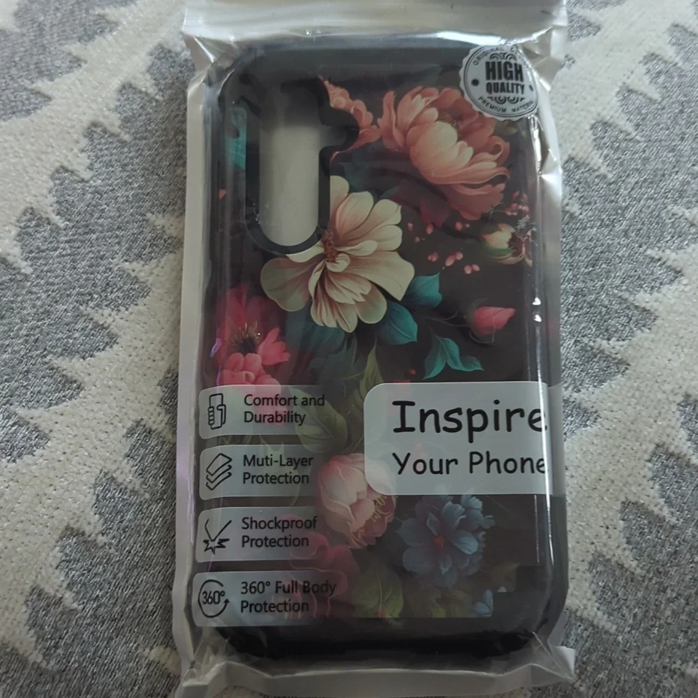 Floral Protective Phone Case for iPhone - Black Multi